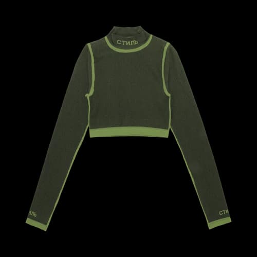 Heron Preston CTNMB Active 3D Rib Top 'Black/Green'