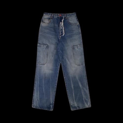 Heron Preston Washed Effect Baggy Pants 'Blue'
