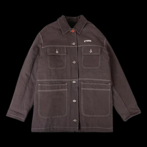 Heron Preston Canvas Worker Jacket 'Grey/Brown'
