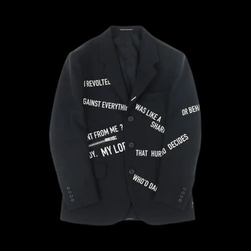 Yohji Yamamoto Pour Homme Messagge Print Jacket 'Black'