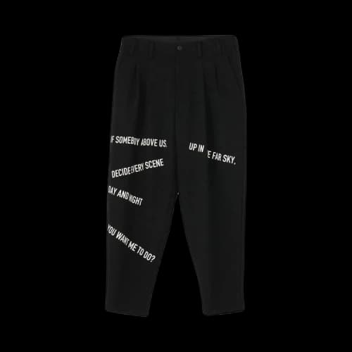 Yohji Yamamoto Message Print Pants 'Black'