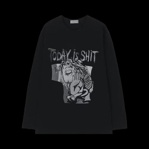 Yohji Yamamoto Pigment Long-Sleeve T-Shirt 'Black'