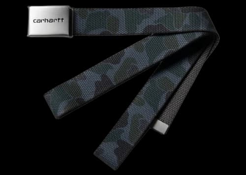 Carhartt WIP Chrome Clip Belt Grey Duck Camo