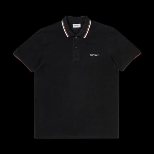 Carhartt WIP Short-Sleeve Script Embroidery Polo 'Black'
