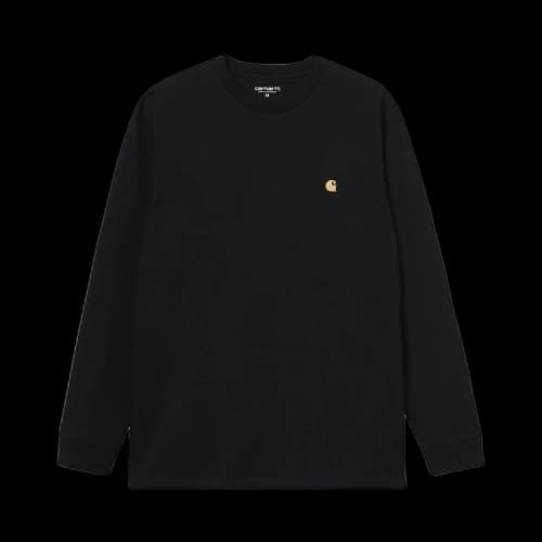 Carhartt WIP Long-Sleeve Chase T-Shirt 'Black/Gold'