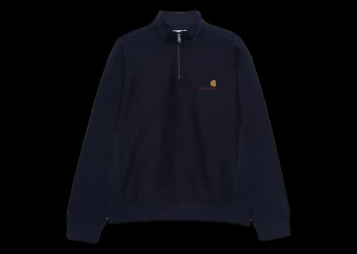 Carhartt WIP American Script Sweat Air Force Half Zip Blue