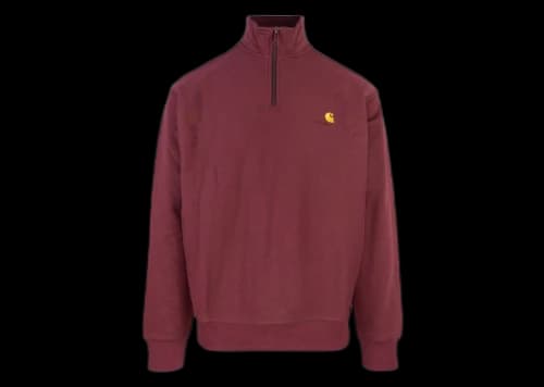 Carhartt WIP Half Zip American Script Sweatshirt Malbec