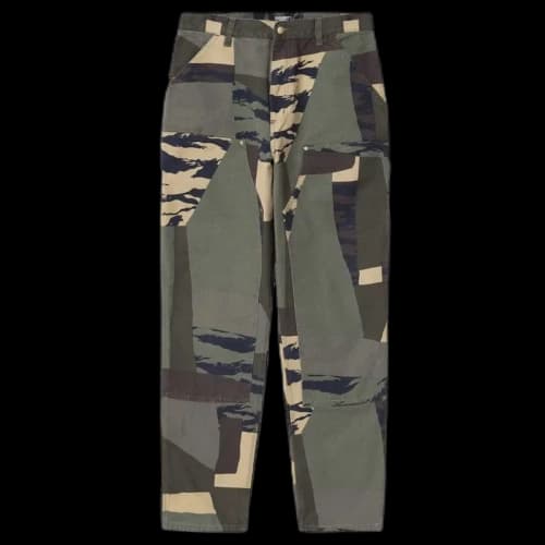 Carhartt WIP Double Knee Pants Mend Camo Stone Washed