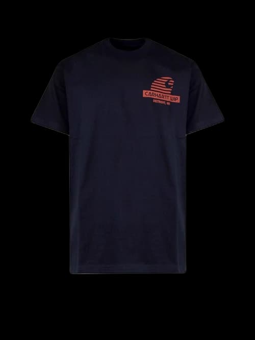 Carhartt WIP Man Frontal Logo Organic Cotton T-Shirt Blue