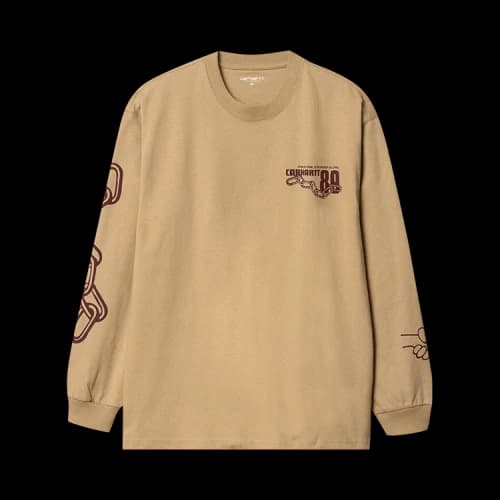 Carhartt WIP Long-Sleeve Stronger T-Shirt 'Dusty Hamilton Brown/Corvina'