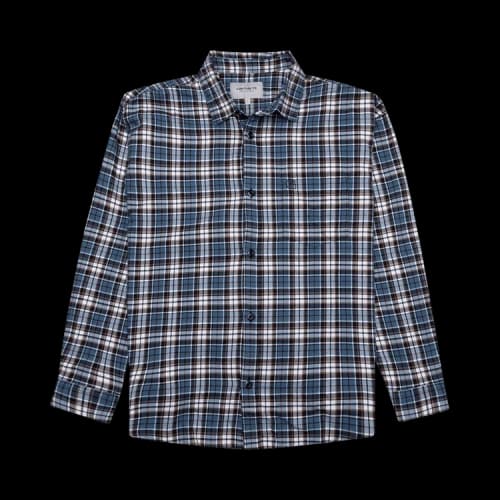 Carhartt WIP Yuma Check Long-Sleeve Shirt 'Storm Blue'