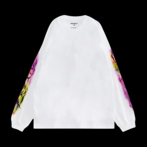 Carhartt WIP Baby Brush Grin Long-Sleeve Tee 'White'