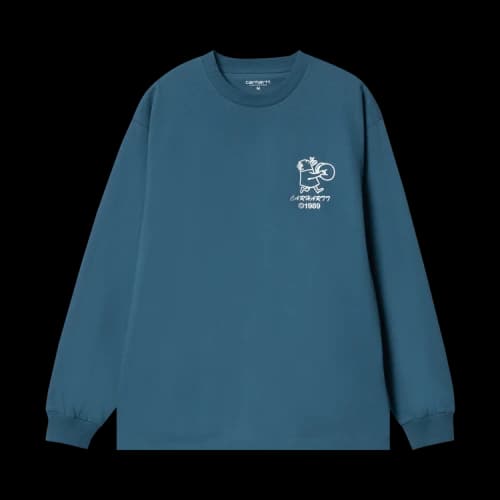 Carhartt WIP Long-Sleeve Delicious Frequencies T-Shirt 'Prussian Blue'