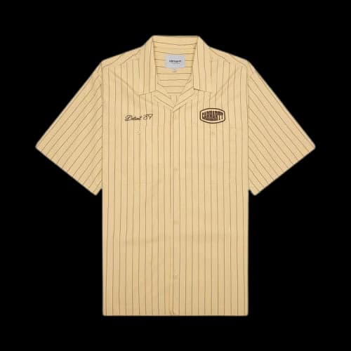 Carhartt WIP Short-Sleeve Hendry Shirt 'Seaton Stripe/Straw/Liberica'