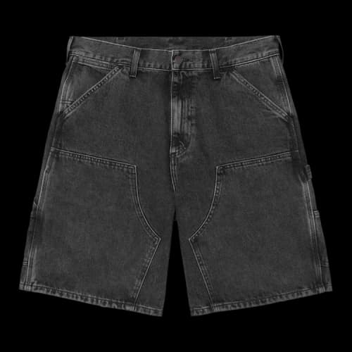 Carhartt WIP Double Knee Short 'Black Stone Washed'