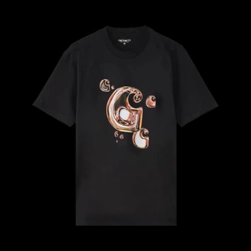 Carhartt WIP Short-Sleeve Solar Chrome C Logo T-Shirt 'Black'