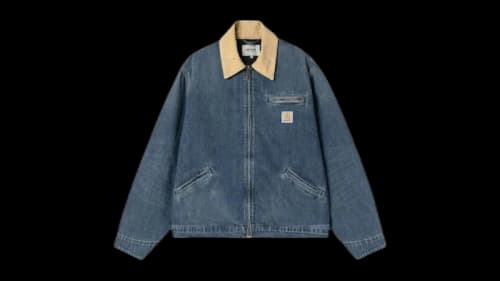 Carhartt OG Detroit Camano Denim Jacket Blue/Dusty Hamilton Brown (Dark Used Wash)