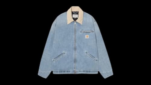Carhartt OG Detroit Camano Denim Jacket Blue/Dusty Hamilton Brown (Burst Washed)