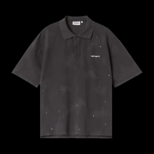 Carhartt WIP Short-Sleeve Painter Polo 'Black (Destroy Wash, Splatter)'