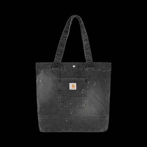 Carhartt WIP Denim Tote 'Black (Destroy Wash, Splatter)'