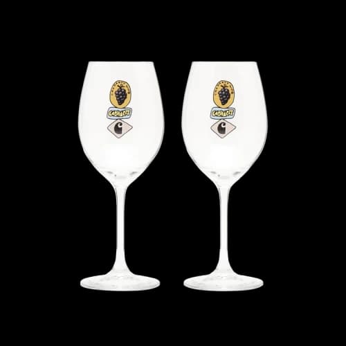 Carhartt WIP Stacked Grapes Wine Glass Set 'Clear'