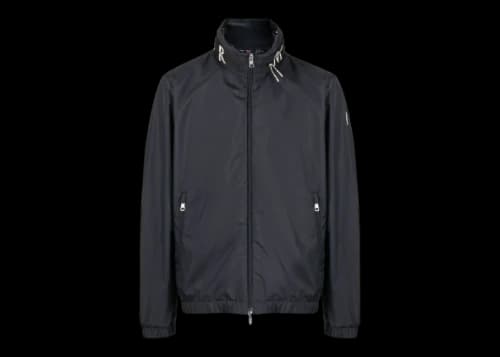 Moncler Beid Concealed-Hood Zip-Up Jacket Navy Blue