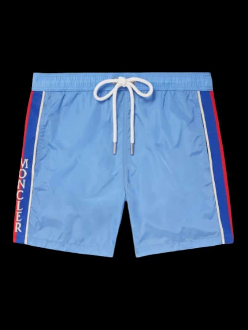 Moncler Slim Fit Striped Swimshort Blue