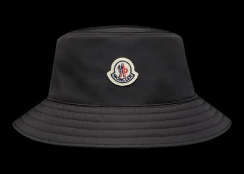Moncler Logo Patch Rainwear Bucket Hat Black