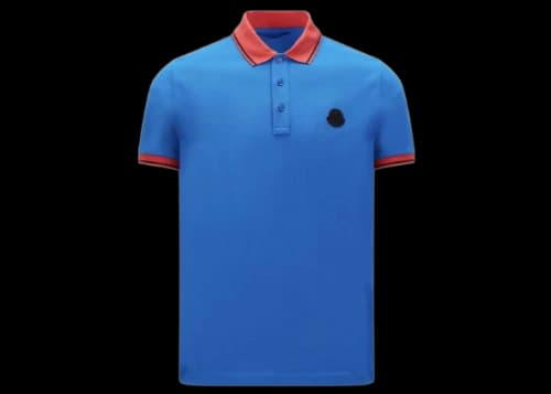 Moncler Logo Poloshirt Blue/Red