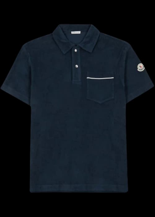 Moncler Terry Polo Shirt Navy