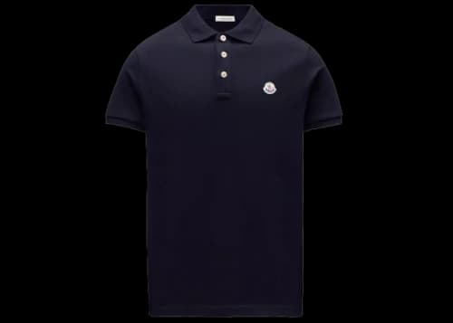 Moncler Logo Polo Shirt Navy Blue