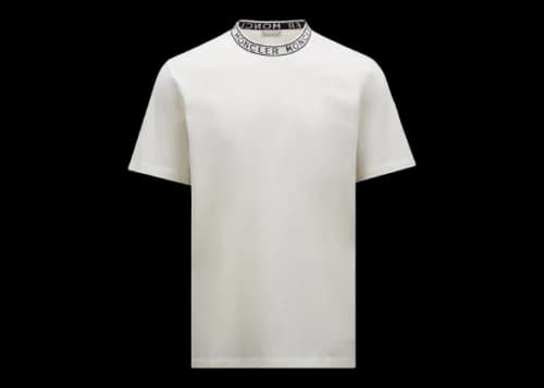Moncler Logo Collar T-Shirt Off White