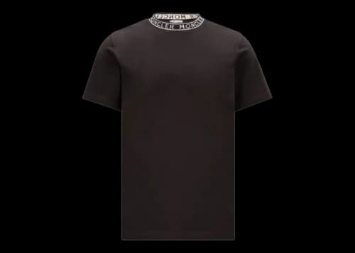 Moncler Logo Collar T-Shirt Black