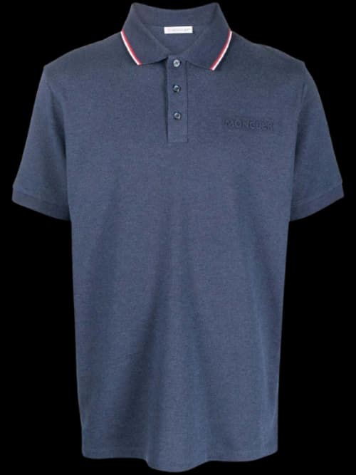 Moncler Logo Poloshirt Navy Blue