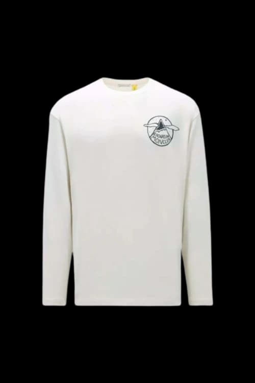 Moncler x Roc Nation by Jay-Z Logo Long Sleeve T-Shirt Off White