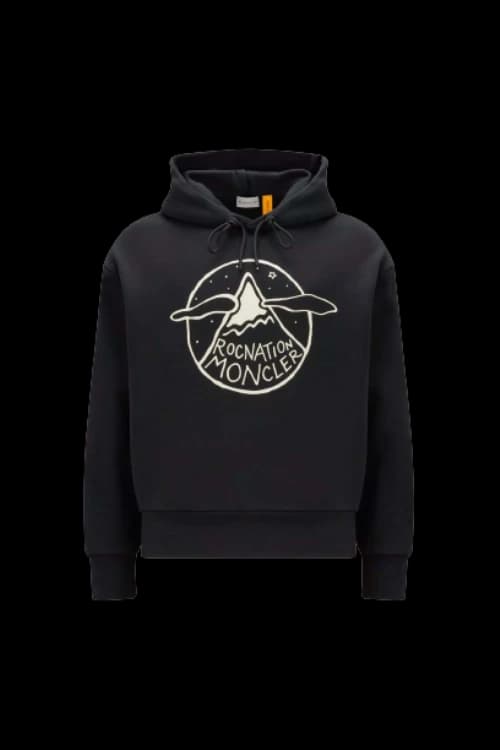Moncler x Roc Nation by Jay-Z Logo Motif Hoodie Black