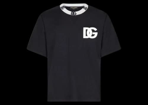 Dolce & Gabbana Cotton DG Patch T-shirt Blue