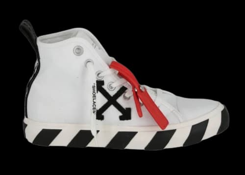 OFF-WHITE High-Top Vulcanized Canvas Sneaker White Black