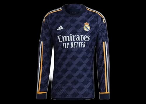adidas Real Madrid 23/24 Long Sleeve Away Authentic Jersey Legend Ink