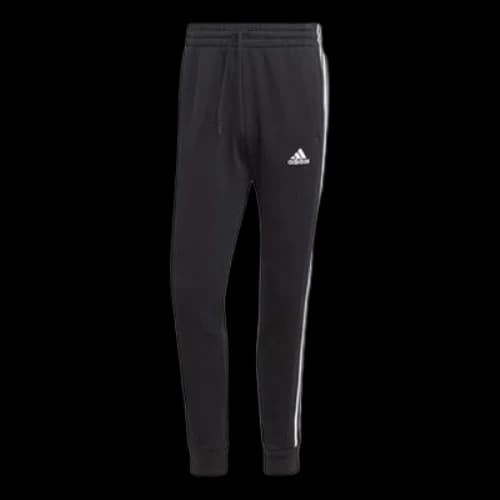 adidas Essentials Fleece 3-Stripes Tapered Cuff Joggers 'Black White'
