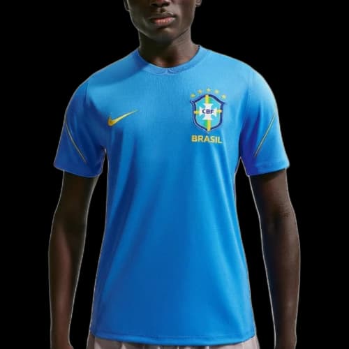 Nike Brazil Strike T-Shirt 'Light Photo Blue Light Menta Midwest Gold'