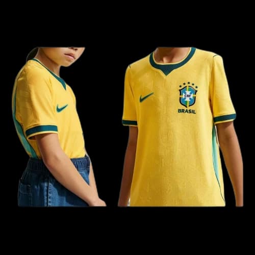 (GS) Nike Brazil National Team 2026 Match Home Aero-FIT Soccer Jersey 'Canary Light Menta Geode Teal'