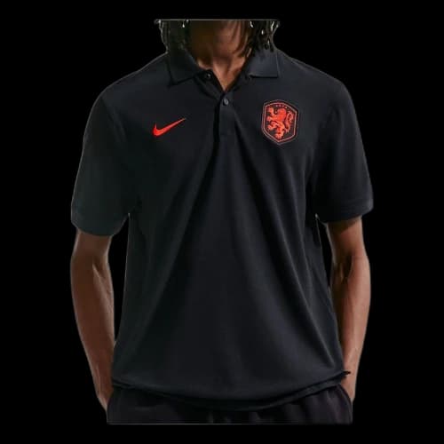 Nike Netherlands 2026 Polo Shirt 'Black Hyper Crimson'