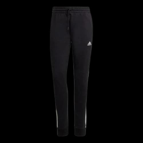 adidas Essentials 3-Stripes French Terry Cuffed Pants Asia Sizing 'Black White' (Women's)