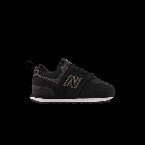 New Balance 574 Bungee Lace Toddler Wide 'Black Metallic'