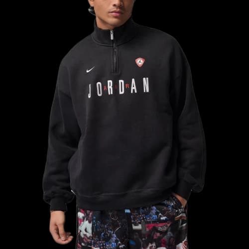 Air Jordan Flight Graphic Fleece Quarter Zip 'Black/Sail'