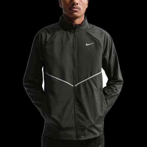 Nike MILER Running Jackets Men's Black Hooded Moderate Other
