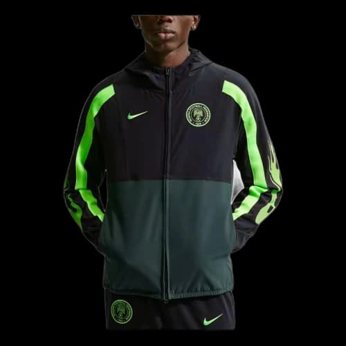 Nike Nigeria Energy Dri-FIT Woven Jacket 'Black Pro Green Electric Green'