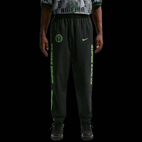 Nike Dri Fit Soccer Bottoms Men's Black/Electric Glow Green Moderate Cuffed Pants