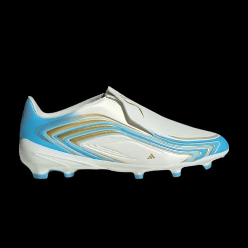 adidas F50 Messi League Laceless FG Little Kid 'Ivory Semi Blue Burst'